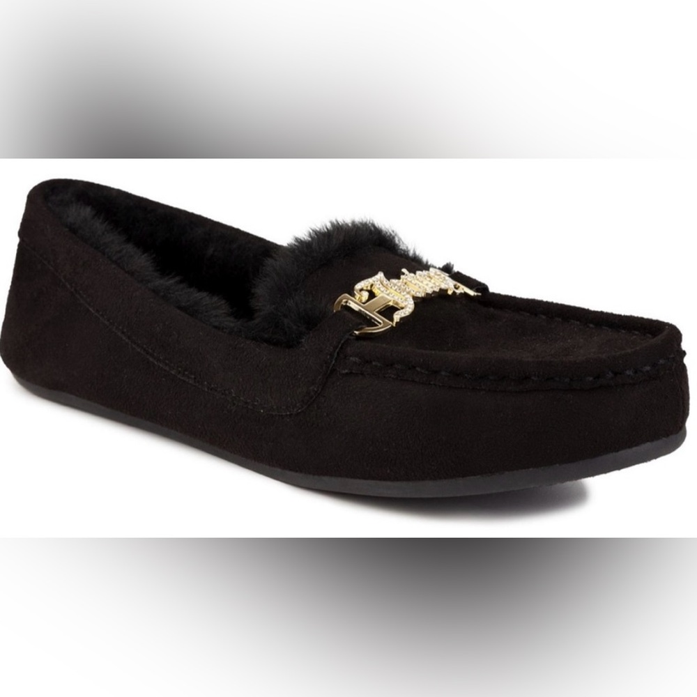 •NEW•Juicy Couture ‘INTOIT’ Moccasin Slippers- Black